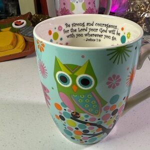 Colorful Owl Mug with Inspirational Quote